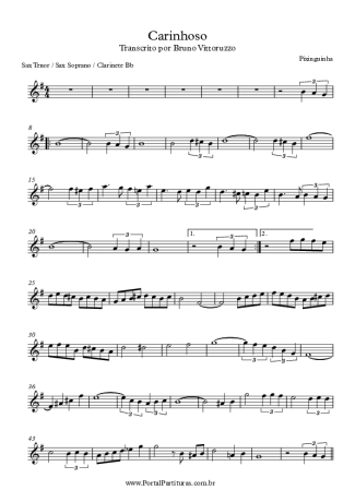 8056 Sheet music - Carinhoso - Tenor Saxophone Soprano (Bb)