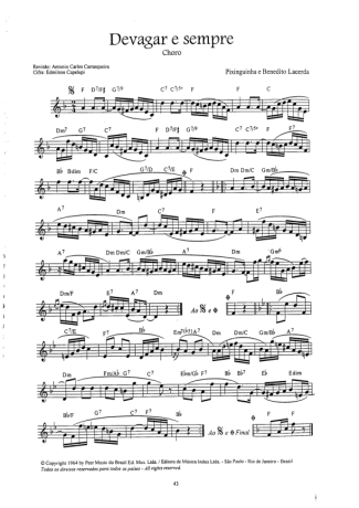 16995 Sheet music - Devagar E Sempre - Clarinet (C)