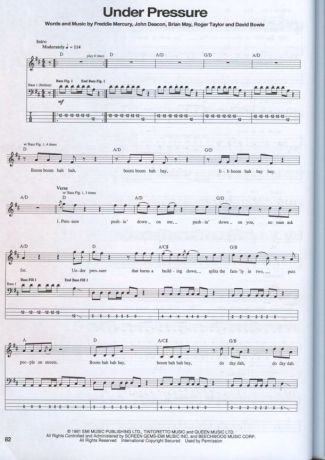 23482 Sheet music - Under Pressure - Bass