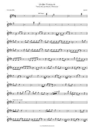 32776 Sheet music - Under Pressure - Clarinet (Bb)