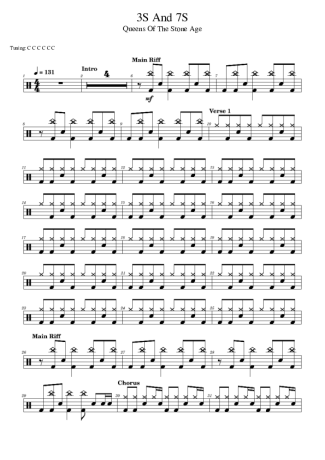 42815 Partitura - 3´s And 7´s - Batería