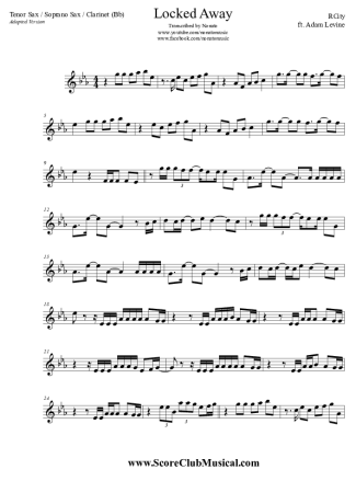 29019 Sheet music - Locked Away (ft. Adam Levine) - Clarinet (Bb)