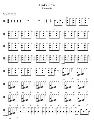 38742 Sheet music - Links 2 3 4 - Drums