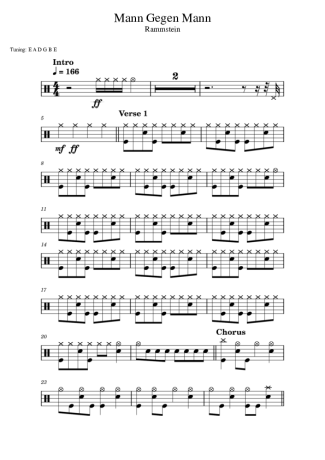 40378 Sheet music - Mann Gegen Mann - Drums