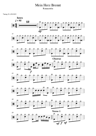 39370 Sheet music - Mein Herz Brennt - Drums