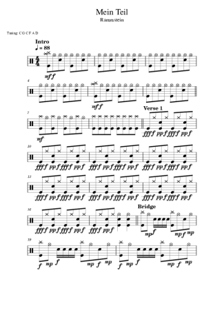 39371 Sheet music - Mein Teil - Drums