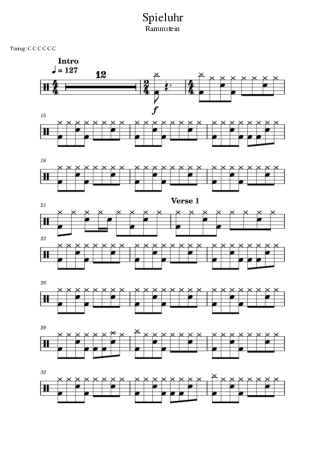 40380 Sheet music - Spieluhr - Drums