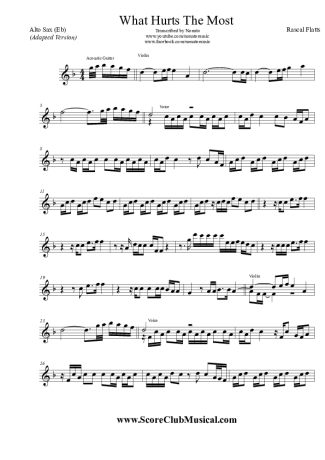 5378 Sheet music - What Hurts The Most - Alto Saxophone