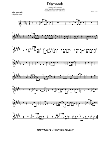 4874 Sheet music - Diamonds - Alto Saxophone
