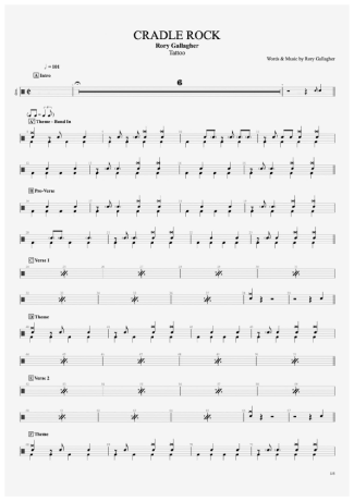 34221 Sheet music - Cradle Rock - Drums