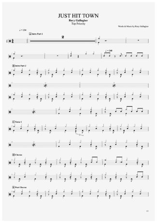 35210 Partitura - Just Hit Town - Bateria