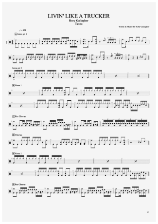 35325 Partitura - Livin´ Like A Trucker - Bateria