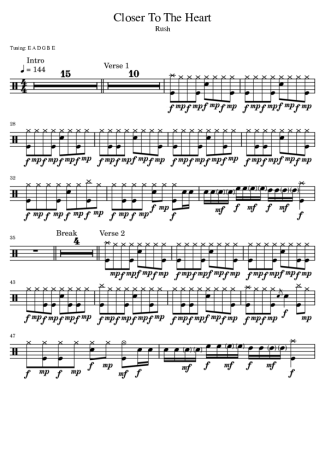 37482 Sheet music - Closer To The Heart - Drums