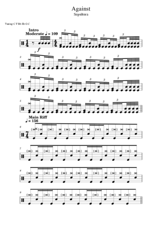 41292 Sheet music - Against - Drums