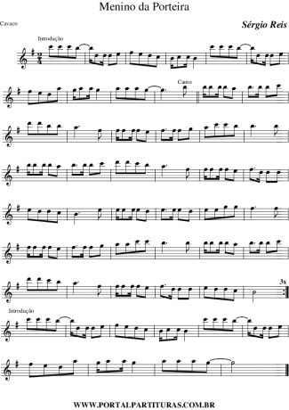1199 Sheet music - Menino da Porteira - Small Guitar