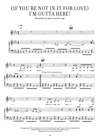 21577 Sheet music - (If You're Not In It For Love) I'm Outta Here - Piano