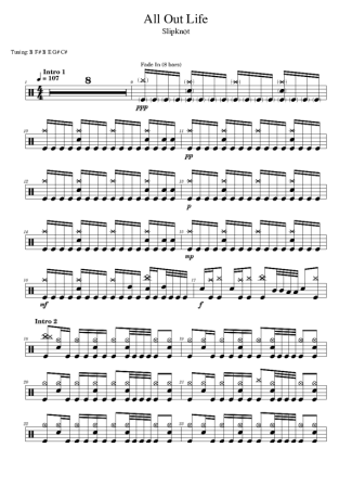 42826 Sheet music - All Out Life - Drums