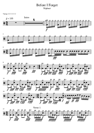 37591 Sheet music - Before I Forget - Drums