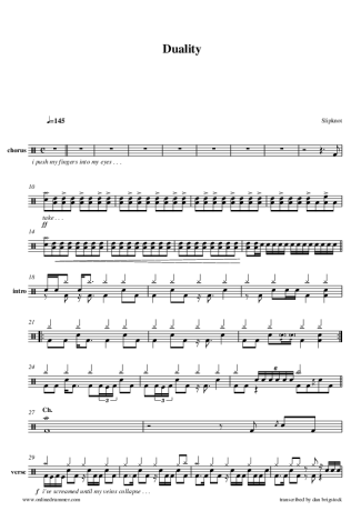 9037 Sheet music - Duality - Drums