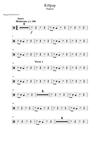 39396 Sheet music - Killpop (drums 2) - Drums