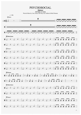 35222 Sheet music - Psychosocial (drums 2) - Drums