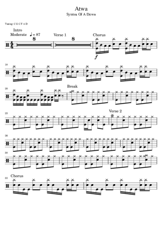 38587 Sheet music - Atwa - Drums
