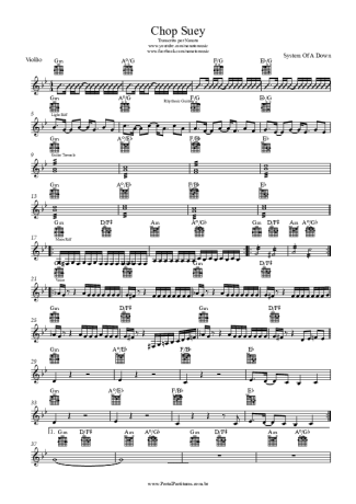 25267 Sheet music - Chop Suey - Acoustic Guitar