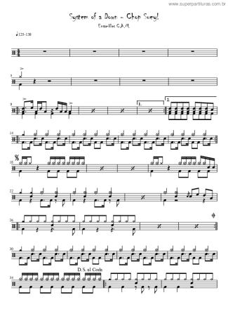 8722 Sheet music - Chop Suey - Drums