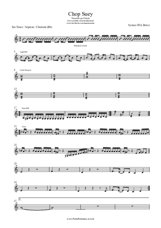 25262 Sheet music - Chop Suey - Tenor Saxophone Soprano (Bb)