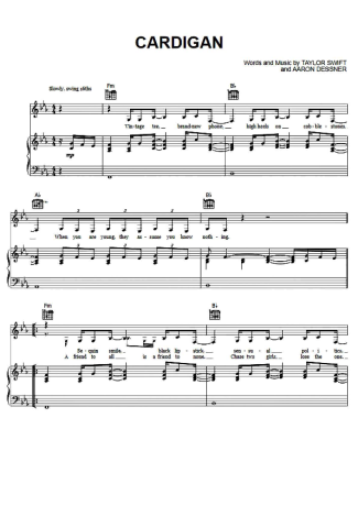 43457 Sheet music - Cardigan - Piano