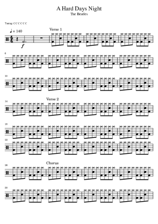 37315 Sheet music - A Hard Days Night - Drums