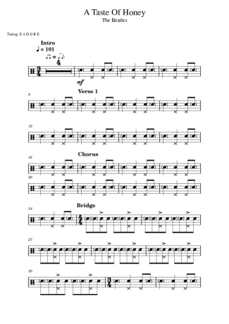 40054 Sheet music - A Taste Of Honey - Drums