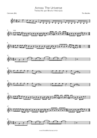 34572 Sheet music - Across The Universe - Clarinet (Bb)