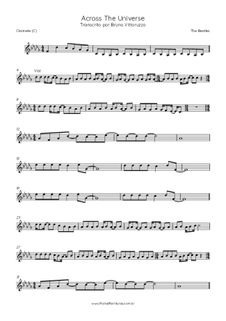34573 Sheet music - Across The Universe - Clarinet (C)