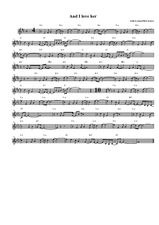 29274 Sheet music - And I Love Her - Clarinet (Bb)