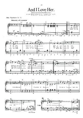 2646 Sheet music - And I Love Her - Piano