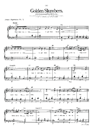 2845 Sheet music - Golden Slumbers - Piano