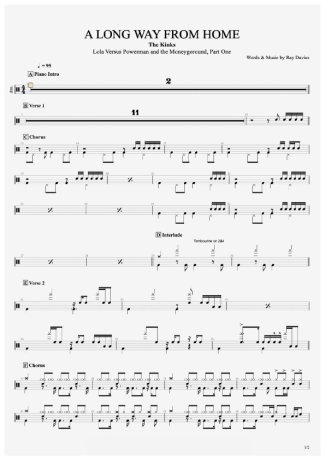 33435 Sheet music - A Long Way From Home - Drums