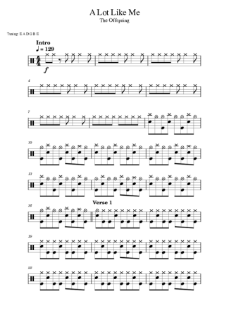 40725 Sheet music - A Lot Like Me - Drums