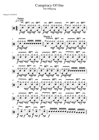 41069 Sheet music - Conspiracy Of One - Drums