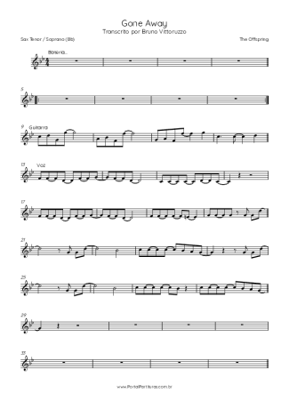40624 Sheet music - Gone Away - Tenor Saxophone Soprano (Bb)