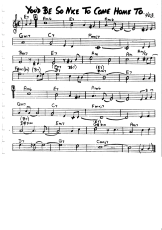 13464 Sheet music - Youd Be So Nice To Come Home To - Clarinet (C)