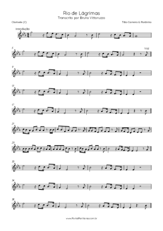 44262 Sheet music - Rio De Lágrimas - Clarinet (C)
