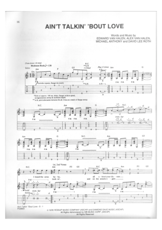 15367 Sheet music - Aint Talking About Love - Guitar
