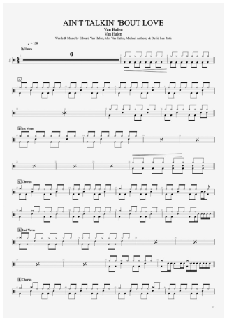 34783 Sheet music - Ain´t Talkin´ ´Bout Love - Drums