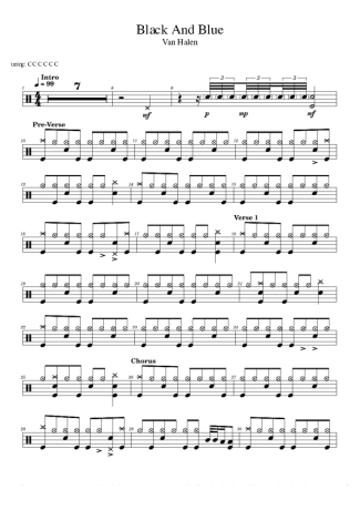 42847 Sheet music - Black And Blue - Drums