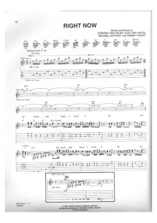 15397 Sheet music - Right Now - Guitar