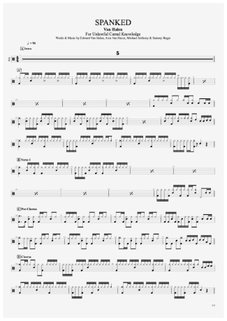 34423 Sheet music - Spanked - Drums