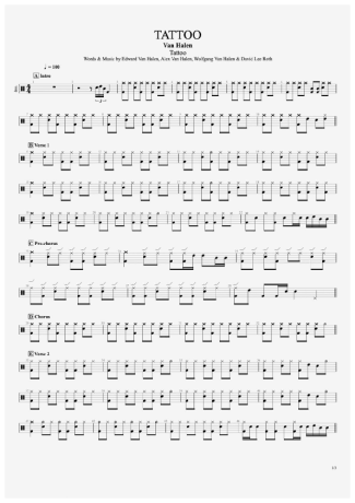 34320 Sheet music - Tattoo - Drums
