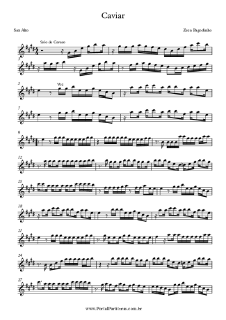 8136 Partitura - Caviar - Saxofone Alto (Eb)